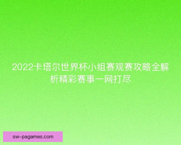2022卡塔尔世界杯小组赛观赛攻略全解析精彩赛事一网打尽